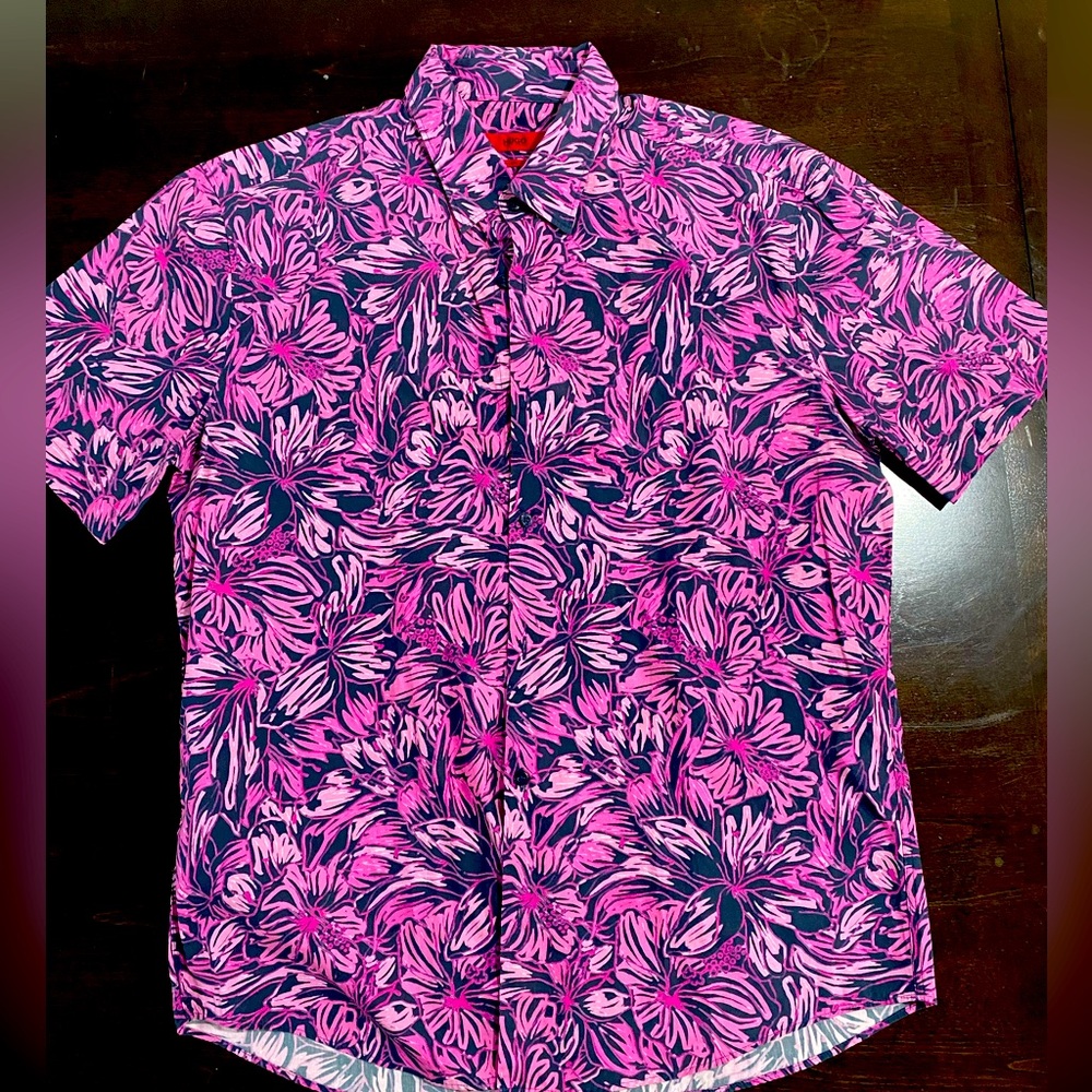 Hugo Boss Mens SLIM-FIT SHIRT IN PRINTED COTTON JERSEY